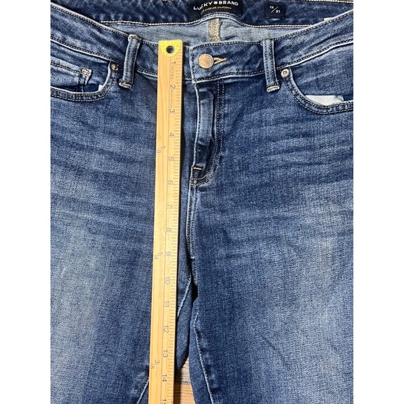 Lucky Brand Lolita Crop Blue Jeans Denim Size 12/31 Soft‎ Comfy Whiskered Ankle - Picture 8 of 12